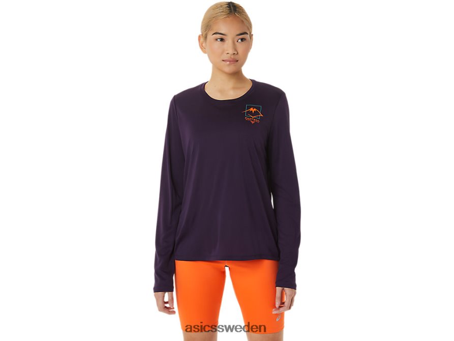 asics sverige fujitrail-logotyp långärmad topp kvinnor 6N04FX3033